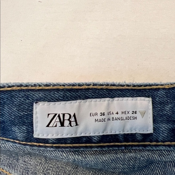 ZARA TRF THE HIGH-WAIST WIDE LEG CROSSOVER JEANS SIZE 4 - Picture 14 of 16
